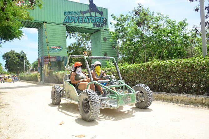 Bavaro Adventure Park Buggy Ride, Zipline Mega Splash, and Waterfall Pool - Zipline Mega Splash: 6 lines, a Himalayan Bridge, and a water landing