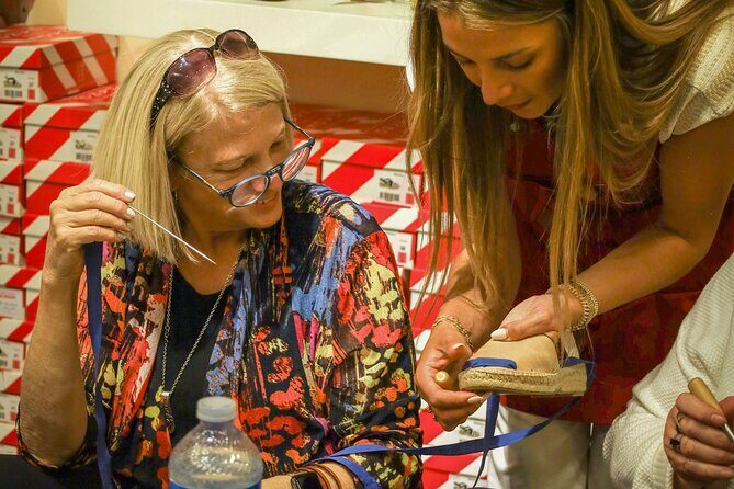 Make Authentic Espadrilles in Puerto Plata - Stop 3: Workshop tables—stitching, designing, and learning to lace