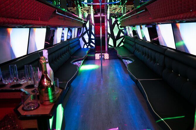 Punta Cana Luxury Party Bus Private Group Rental - Inside the Bus: 3 AC Systems, DJ Booth, VIP Lounge, and Bathrooms + Shower